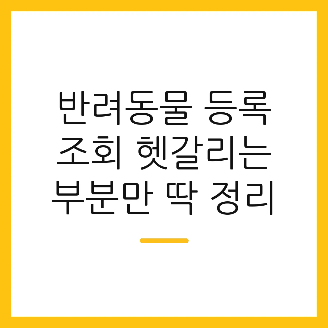 반려동물 등록 조회 헷갈리는 부분만 딱 정리