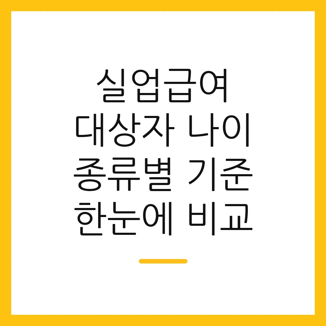실업급여 대상자 나이 종류별 기준 한눈에 비교