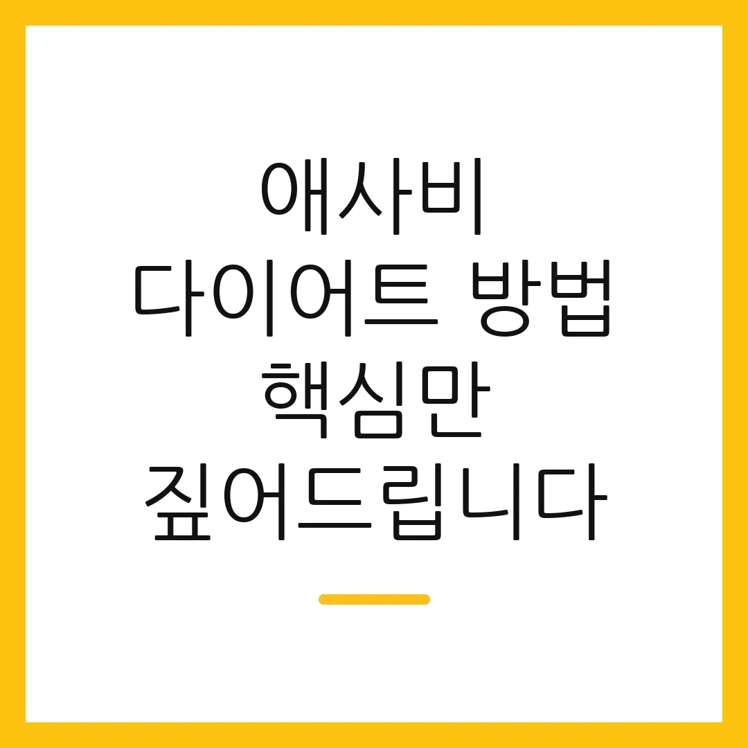 애사비 다이어트 방법 핵심만 짚어드립니다 2 애사비 다이어트 방법 핵심만 짚어드립니다