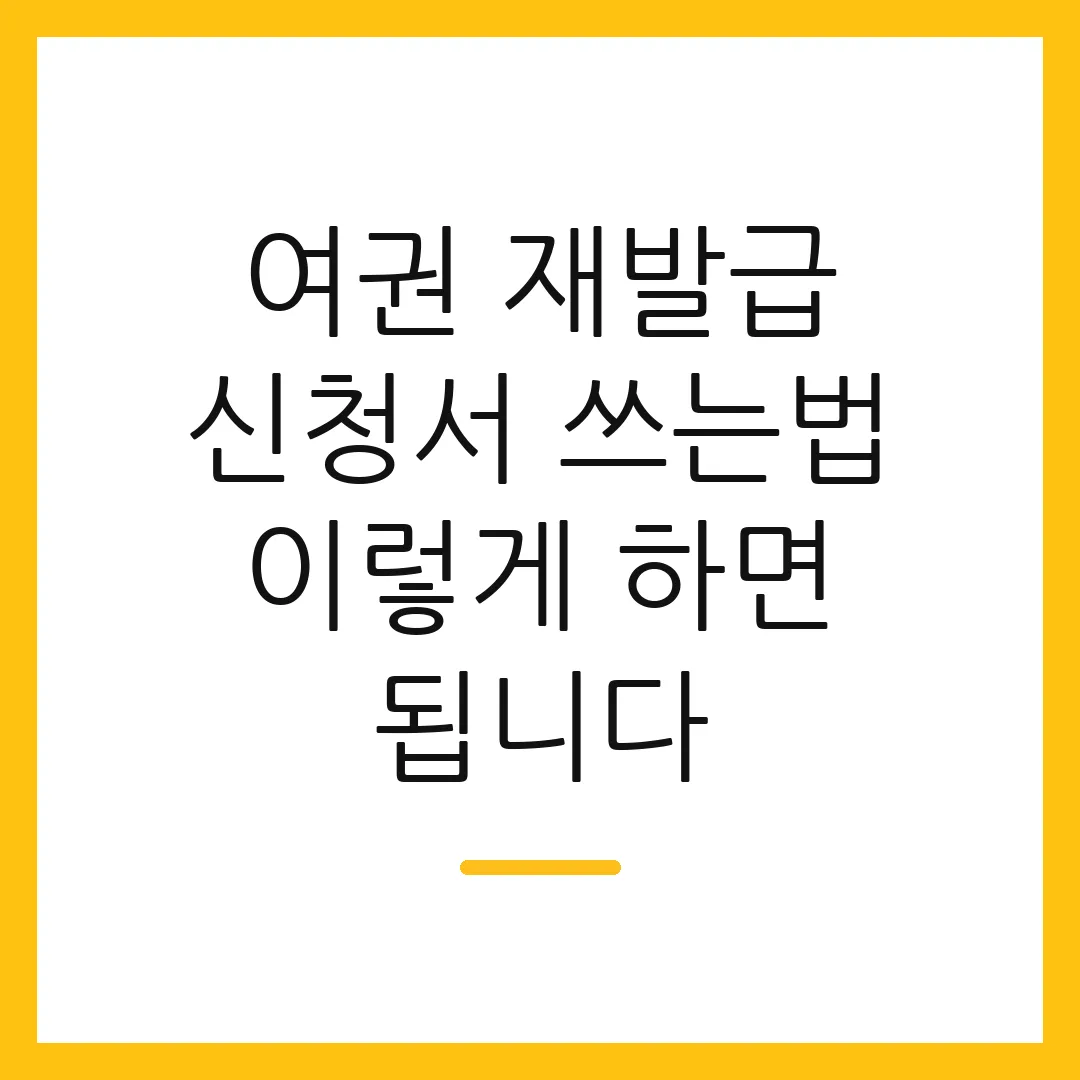 여권 재발급 신청서 쓰는법 이렇게 하면 됩니다