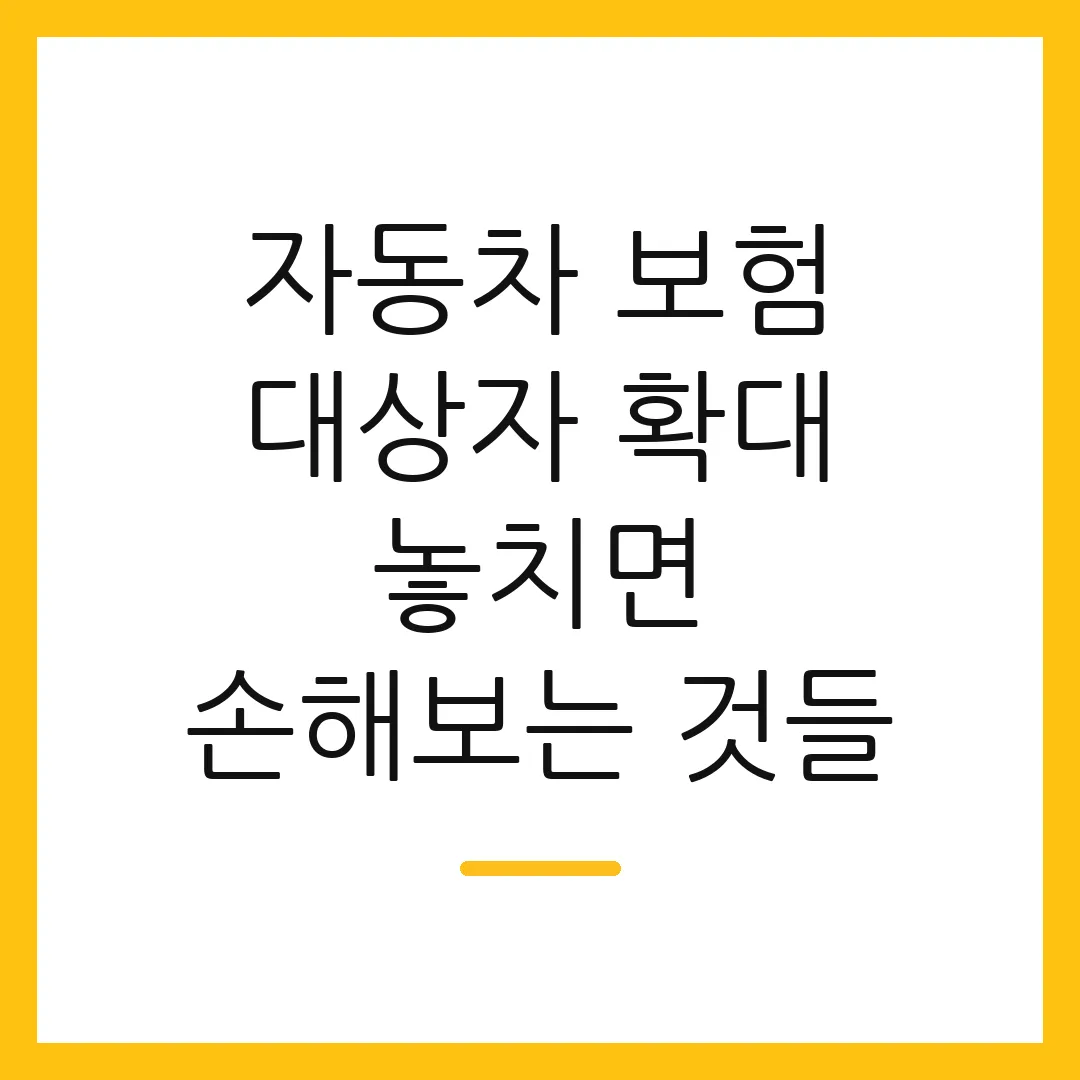 자동차 보험 대상자 확대 놓치면 손해보는 것들