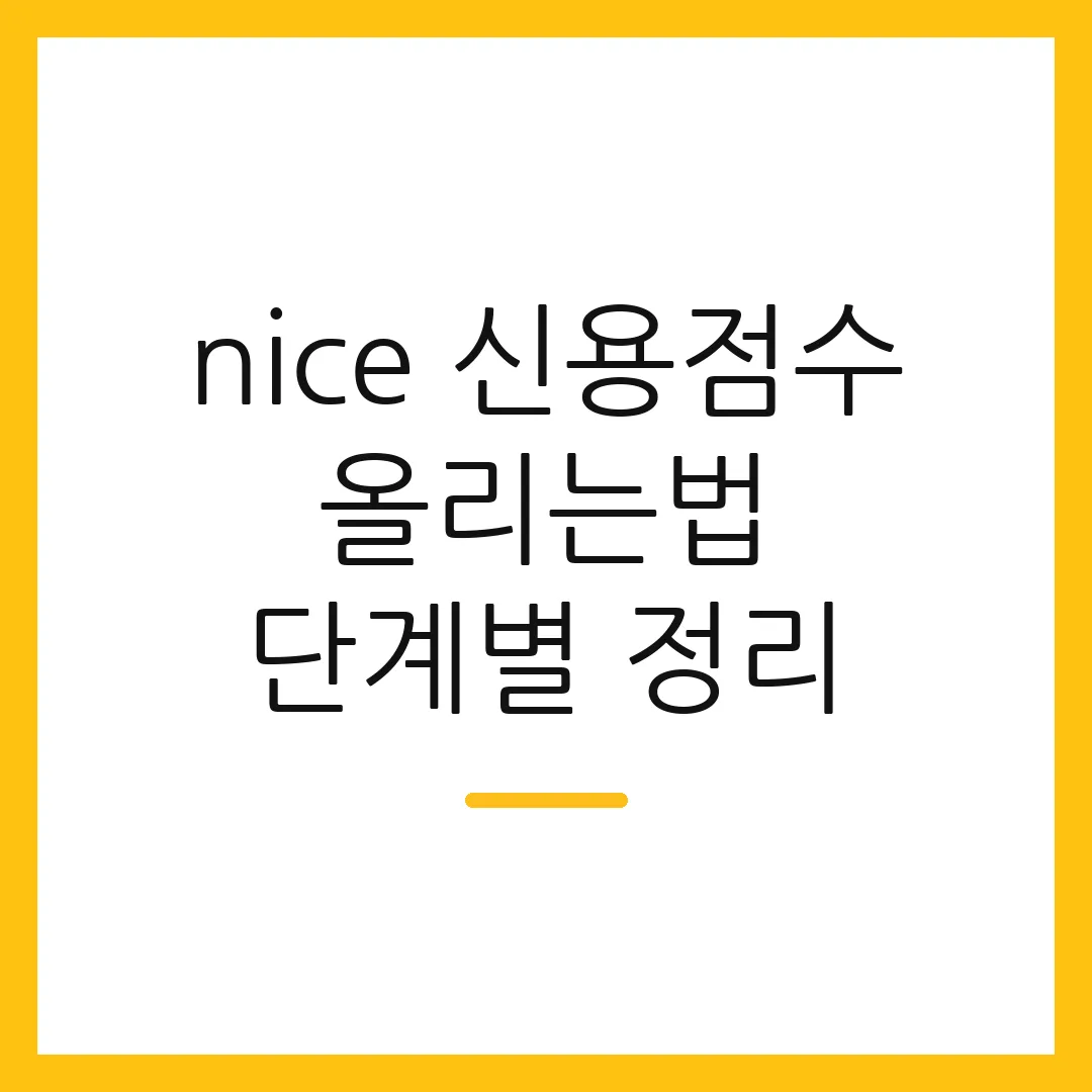 nice 신용점수 올리는법 단계별 정리