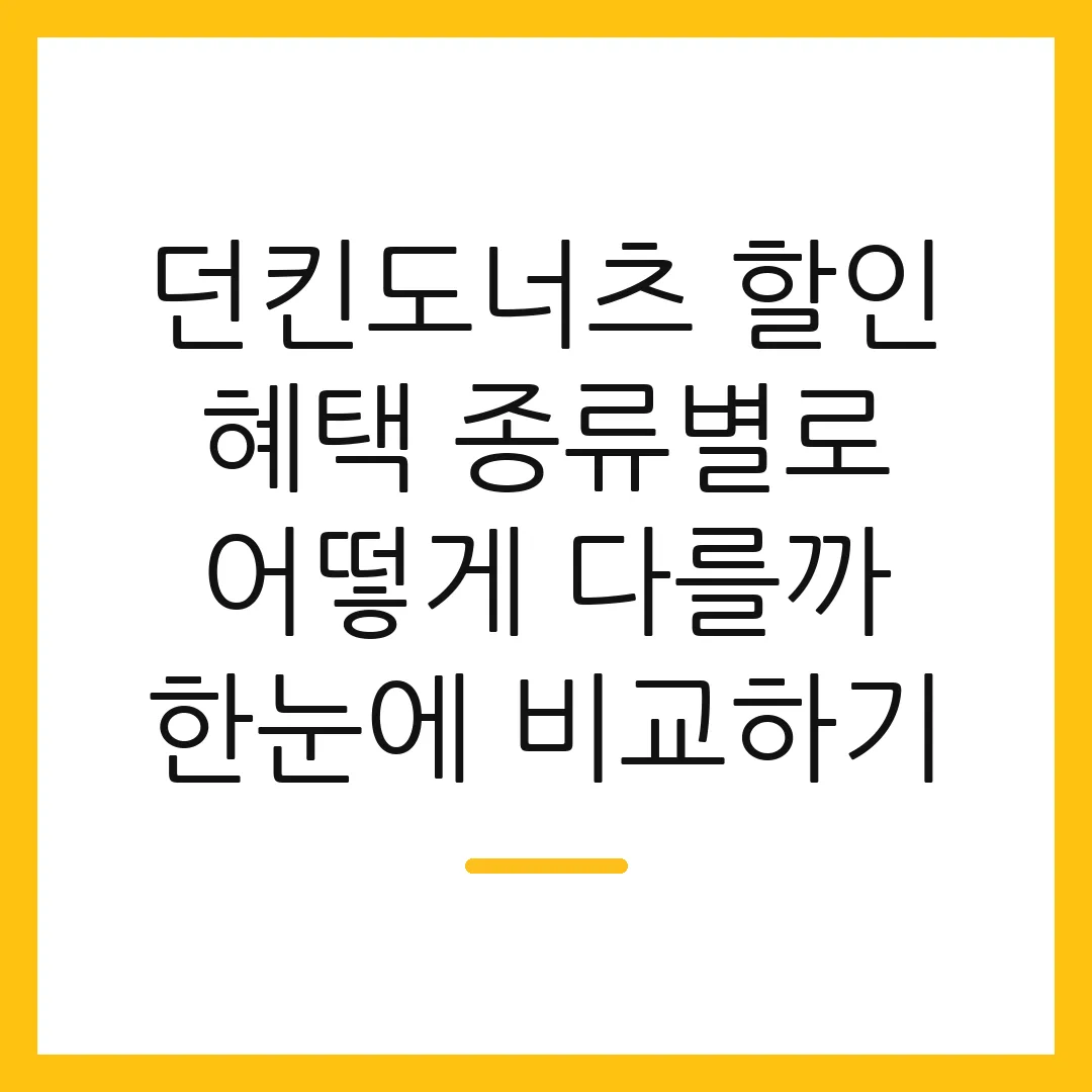 던킨도너츠 할인 혜택 종류별로 어떻게 다를까 한눈에 비교하기