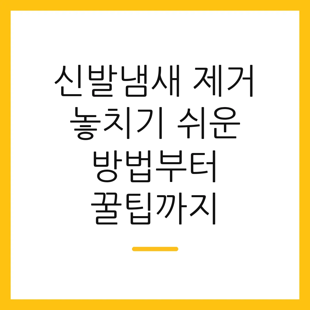 신발냄새 제거 놓치기 쉬운 방법부터 꿀팁까지