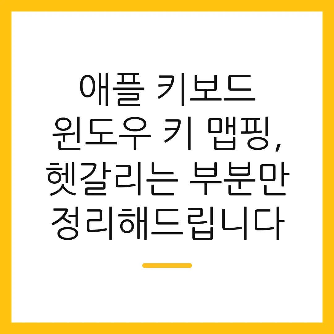 애플 키보드 윈도우 키 맵핑, 헷갈리는 부분만 정리해드립니다