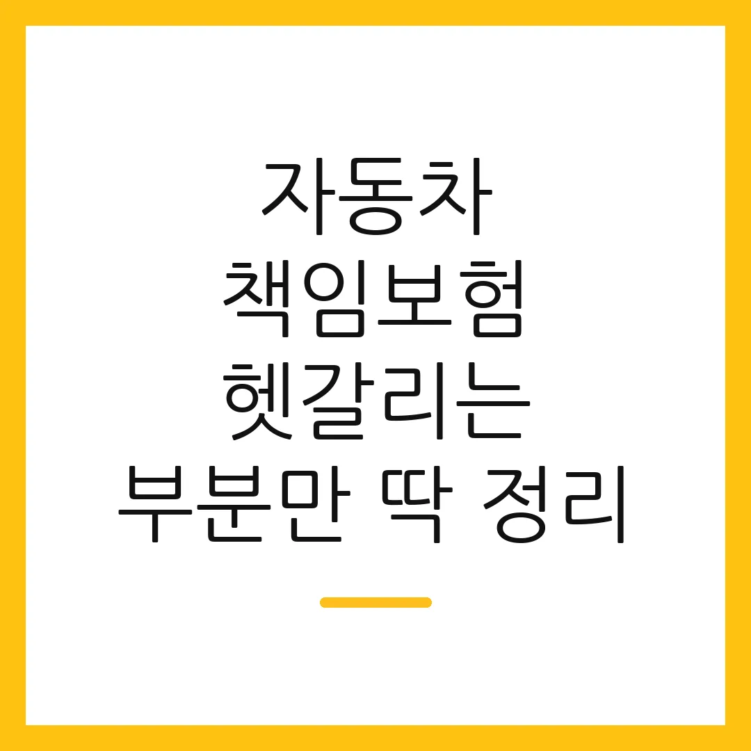 자동차 책임보험 헷갈리는 부분만 딱 정리