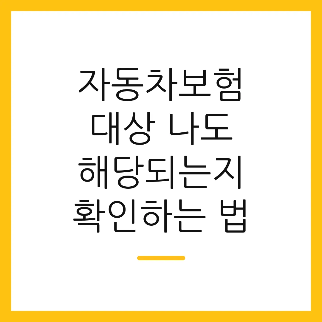 자동차보험 대상 나도 해당되는지 확인하는 법