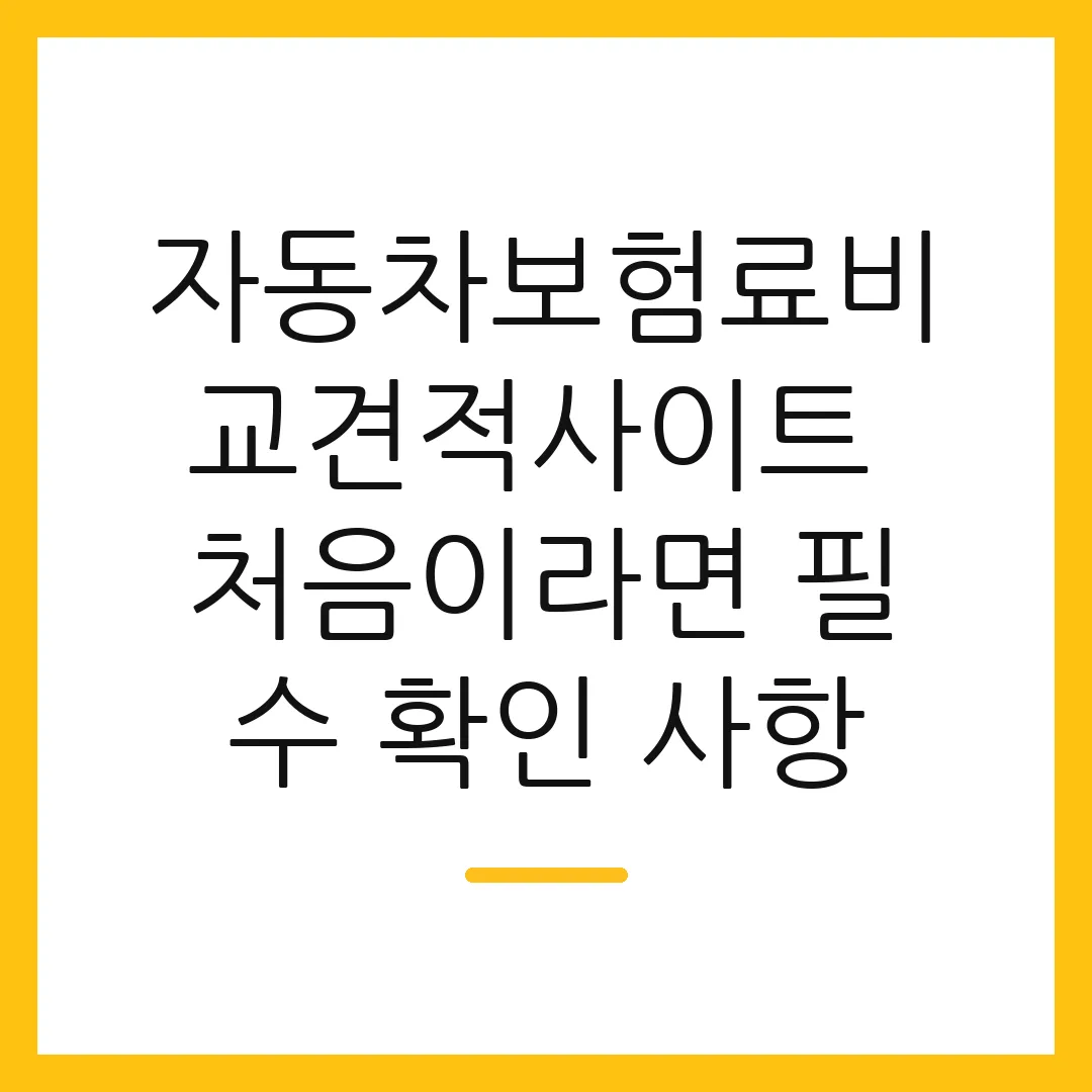자동차보험료비교견적사이트 처음이라면 필수 확인 사항