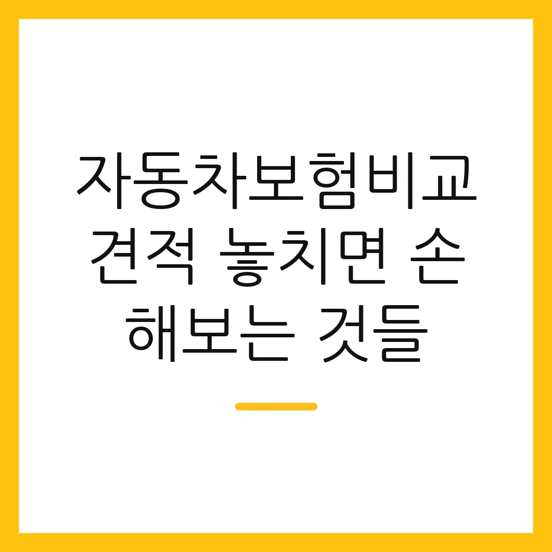 자동차보험비교견적 놓치면 손해보는 것들